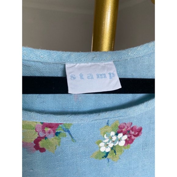 Vintage Stamp Floral Maxi Dress Garden Summer Spring 100 Cotton Boho Lightweight - Picture 6 of 8